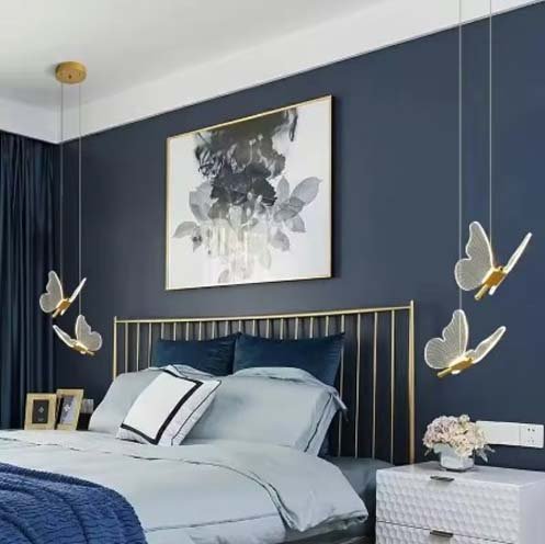 Elegant Butterfly LED Pendant Lamp for Bedroom – Modern Hanging Ceiling Light with Artistic Design, Perfect for Indoor Lighting Decor