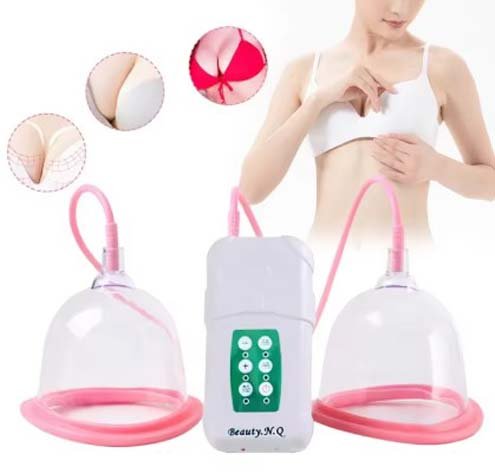 Electric breast enlargement pump for women – vacuum cupping massage device for natural breast enhancement and firming